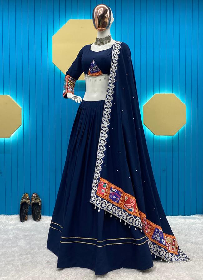 Fiona Blue Navratri Wear Lace Work Lehenga Choli